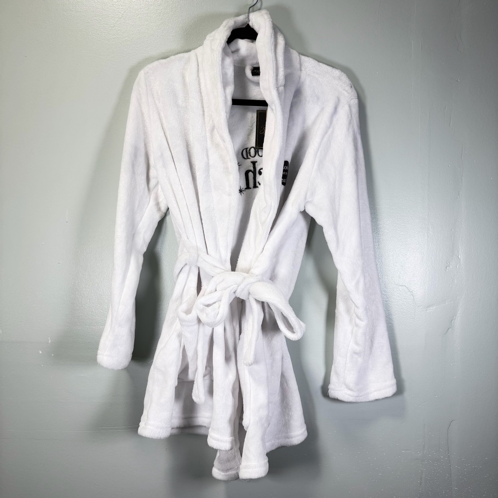 Spooky Night “Good Witch” White Plush‎ Bathrobe Sz Med NWT